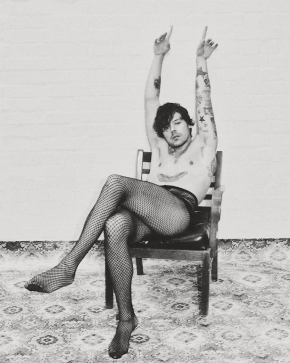 Harry Styles Sets The Internet On Fire As He Poses In Fishnet Tights