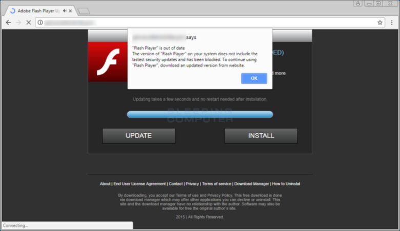 fake Adobe Flash update