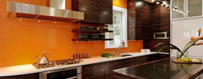 kitchen with clear plexiglass wall