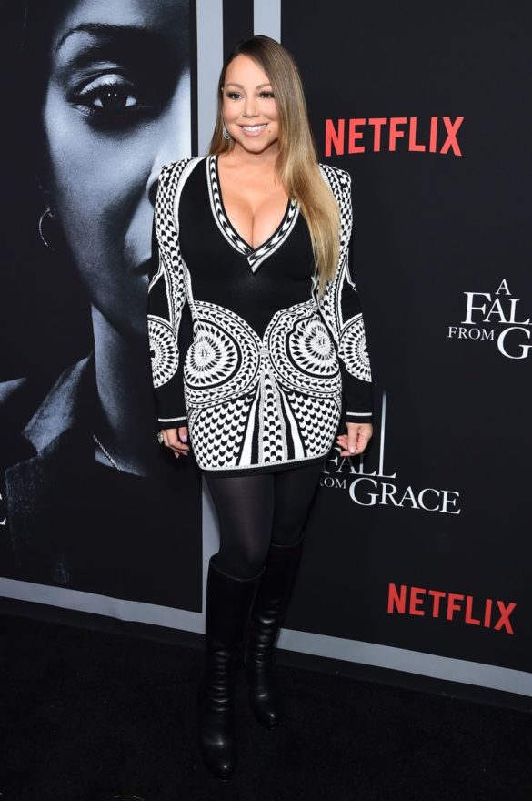 A Lavish Bust That Everyone Was Looking At: Mariah Carey Wears a Tight Dress to a Movie Premiere