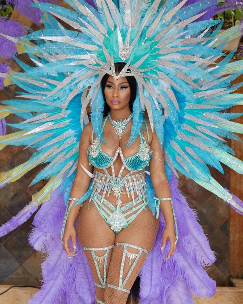 Nicki Minaj Stuns in a Light Blue Carnival Costume