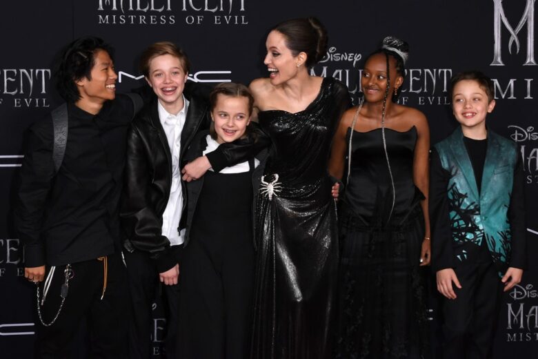 angelina with her children