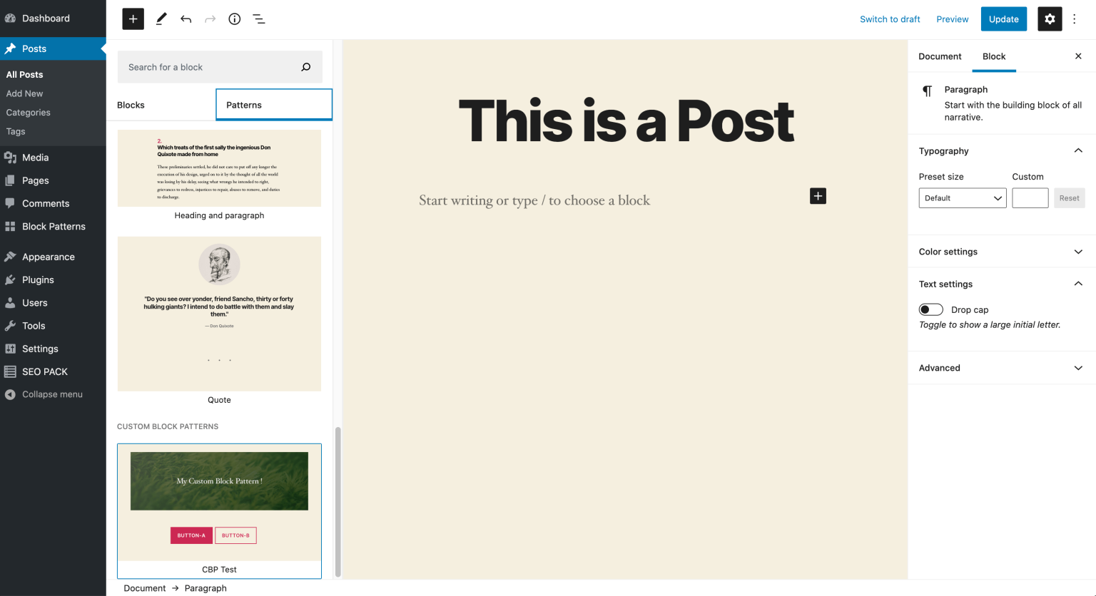 4 Tips on How to Create and Register Your Own Pattern to the WordPress ...