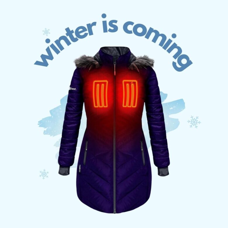 ActionHeat 5V Battery Heated Long Puffer Jacket for Women
