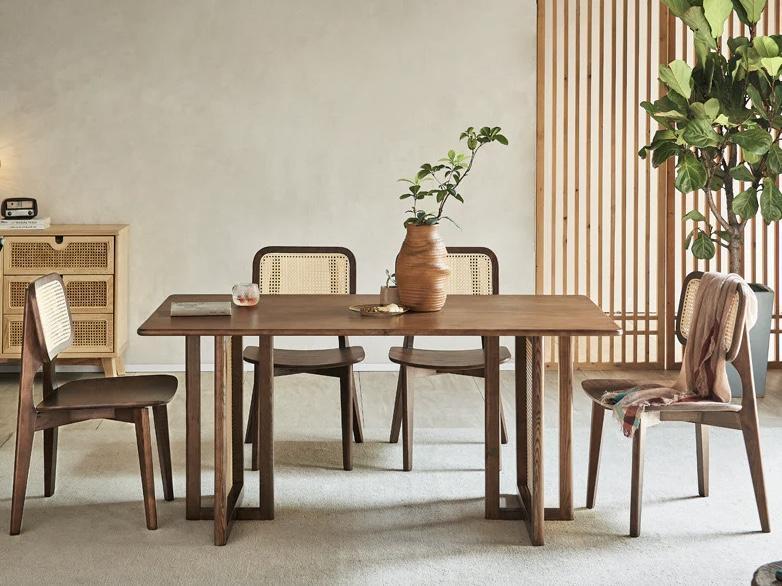 Oskar Japanese Style Walnut Dining Table