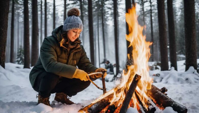 Girl Making Fire